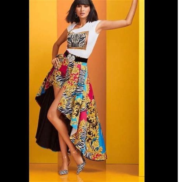 NWT stunning fleur-de-lis ⚜️ animal print overlay maxi skirt - Picture 1 of 15